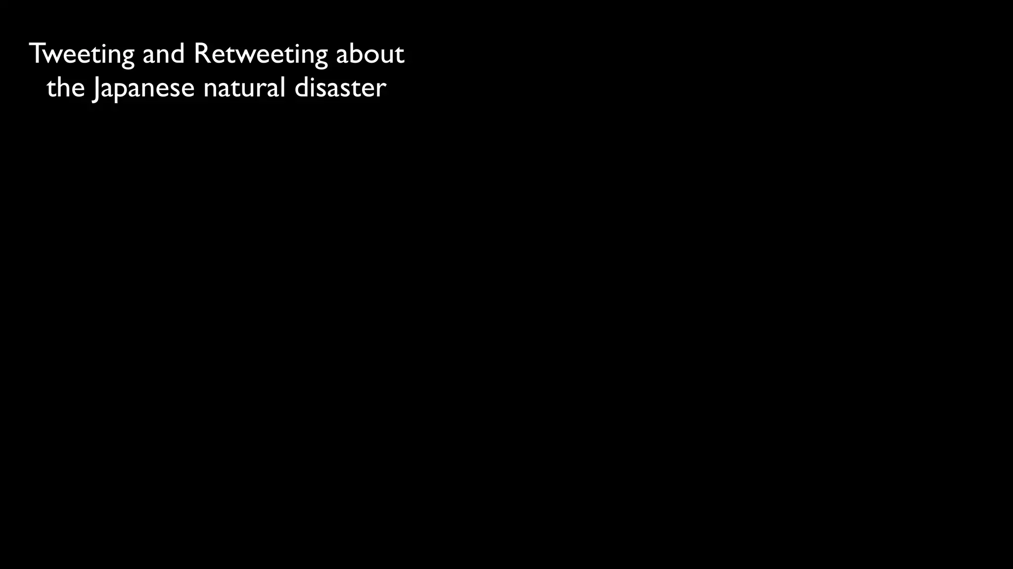 Tweeting and Retweeting about
 the Japanese natural disaster
 