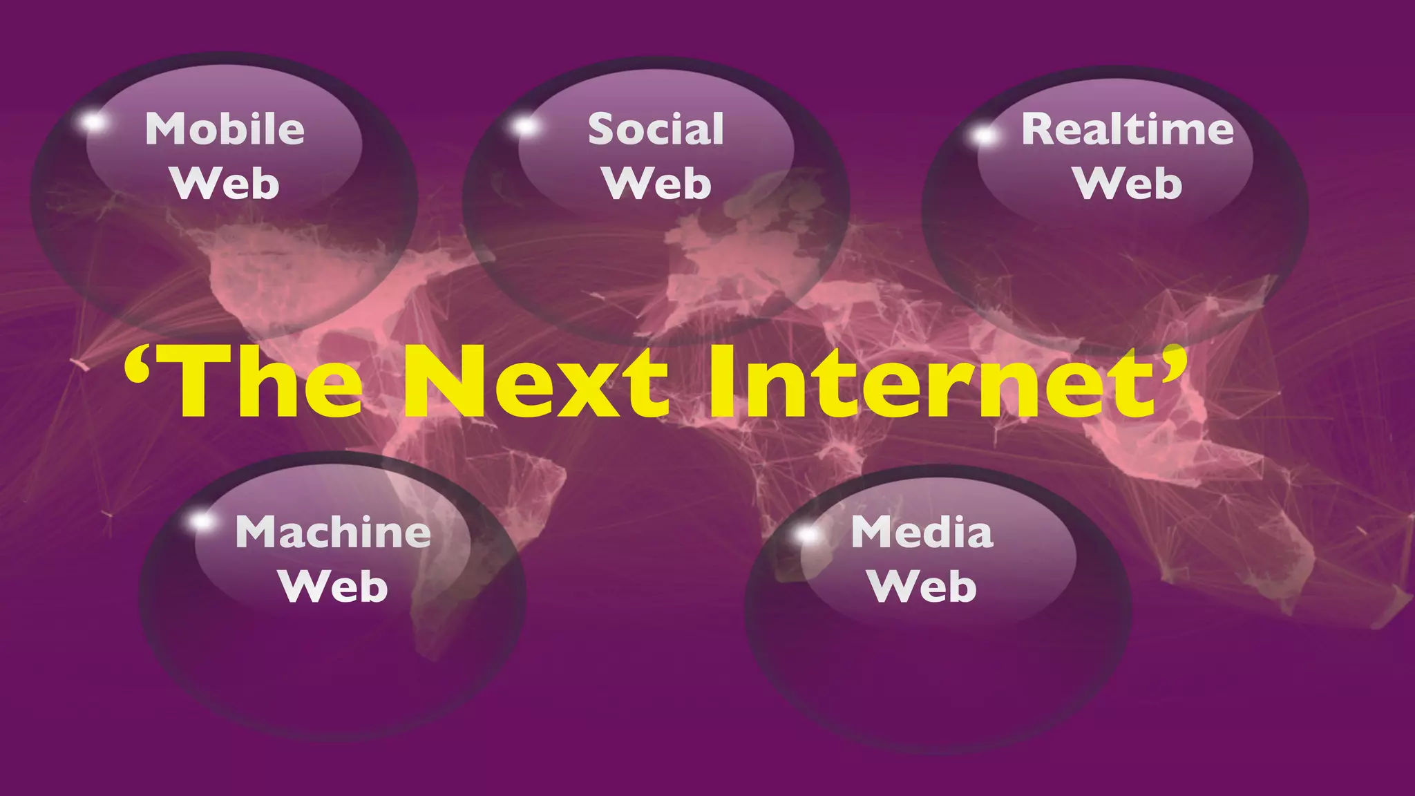 Mobile       Social           Realtime
 Web         Web                Web



‘The Next Internet’
   Machine            Media
    Web               Web
 