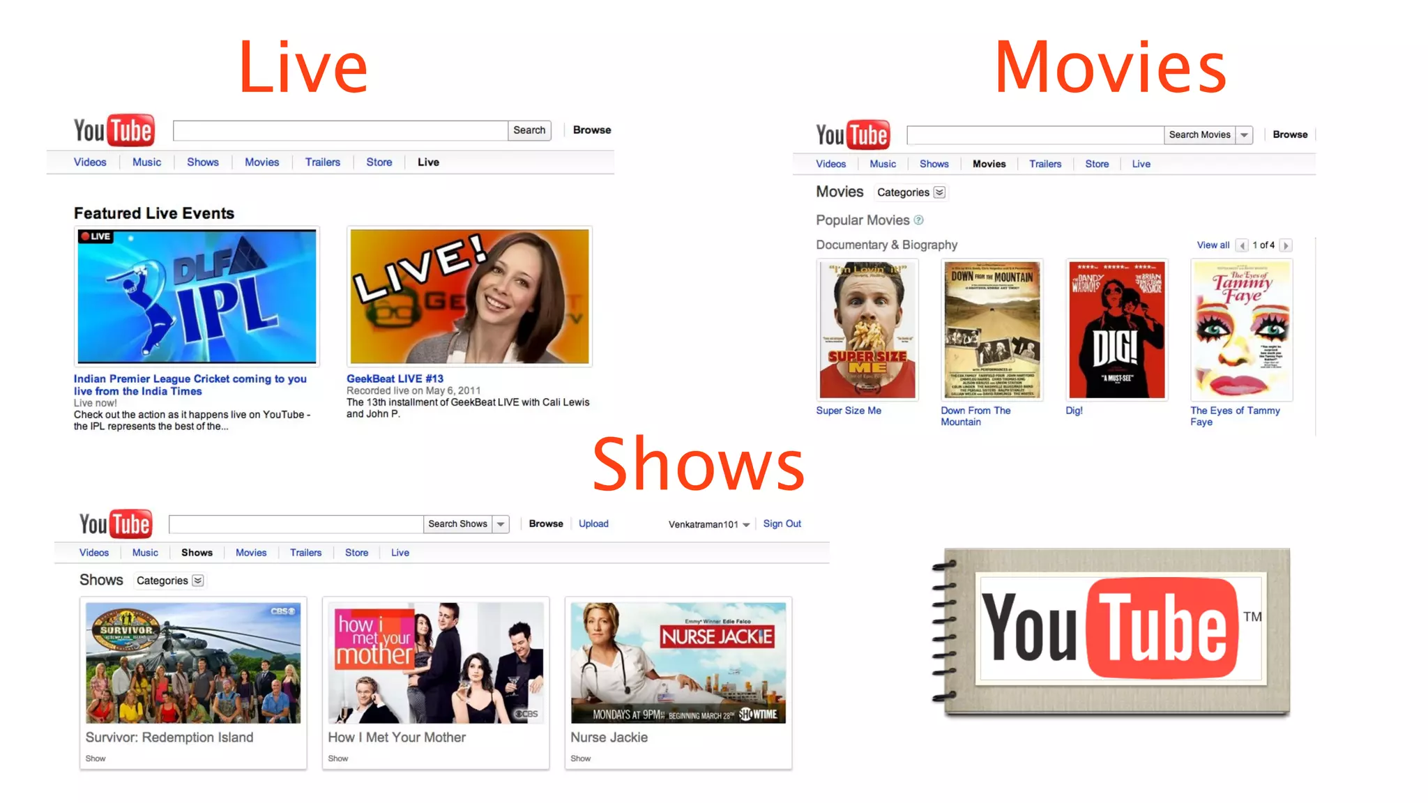 Live           Movies




       Shows
 