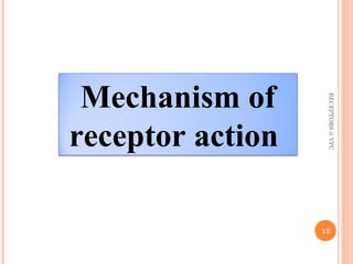 Mechanism of 
receptor action 
RECEPTORS @ VPC 
13 
 