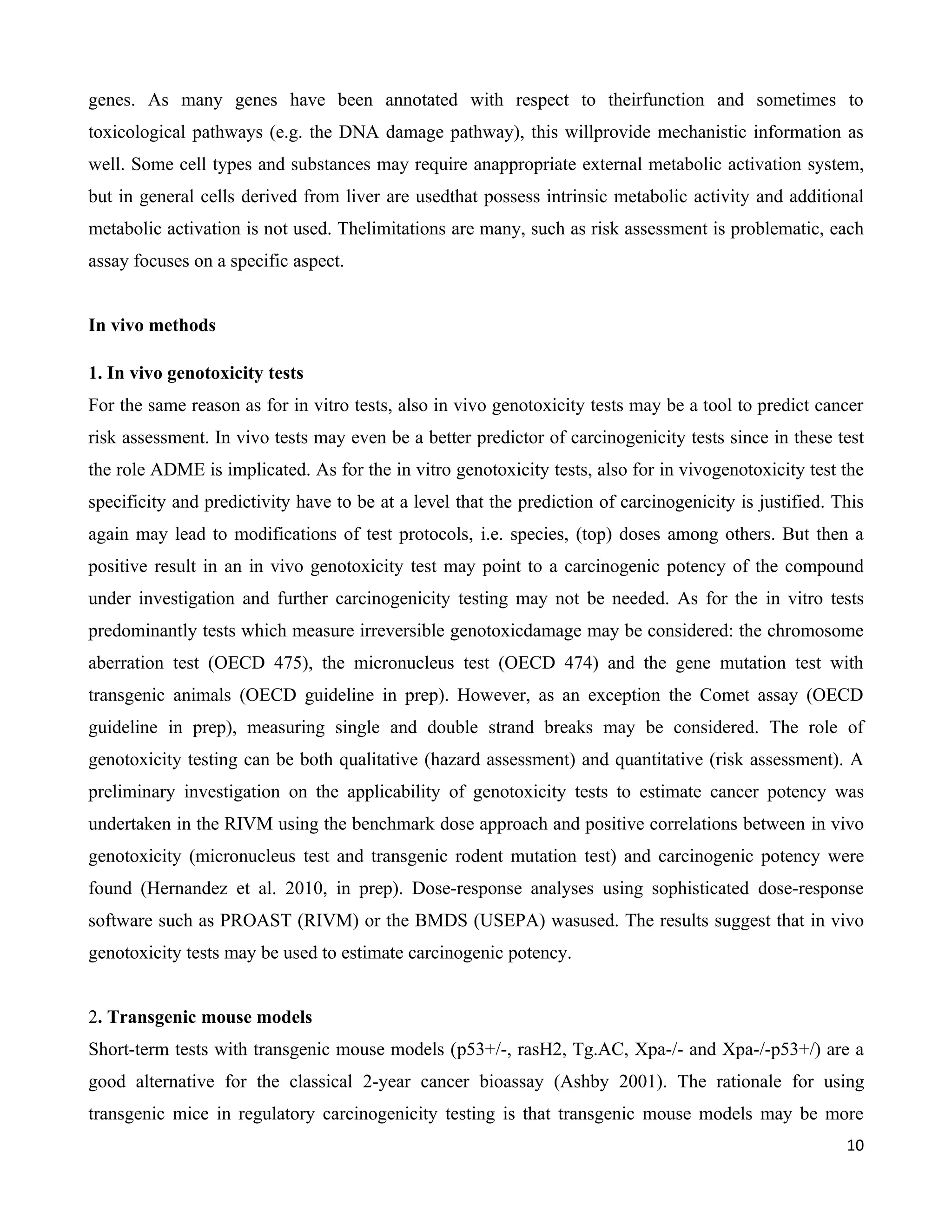 carcinogenecity tests