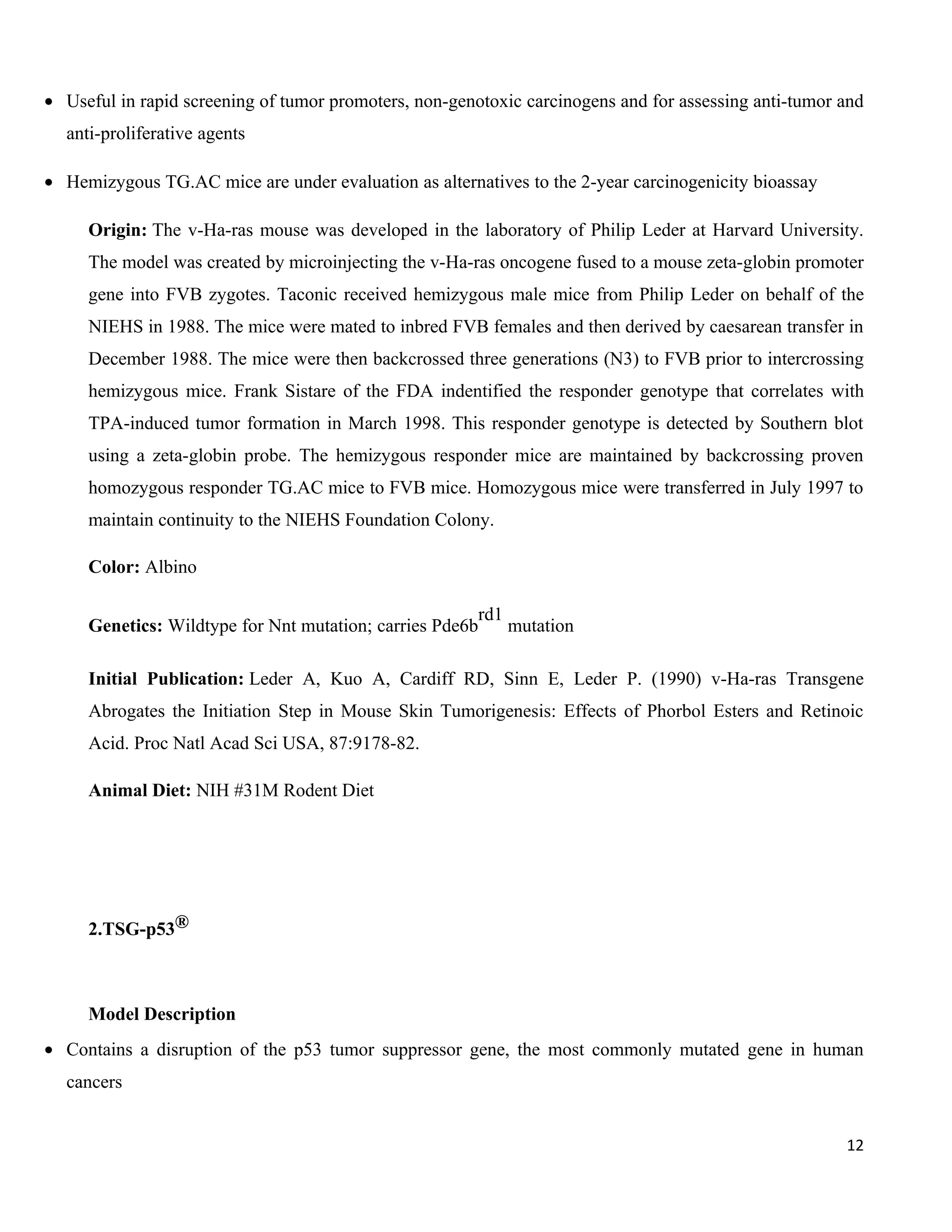 carcinogenecity tests