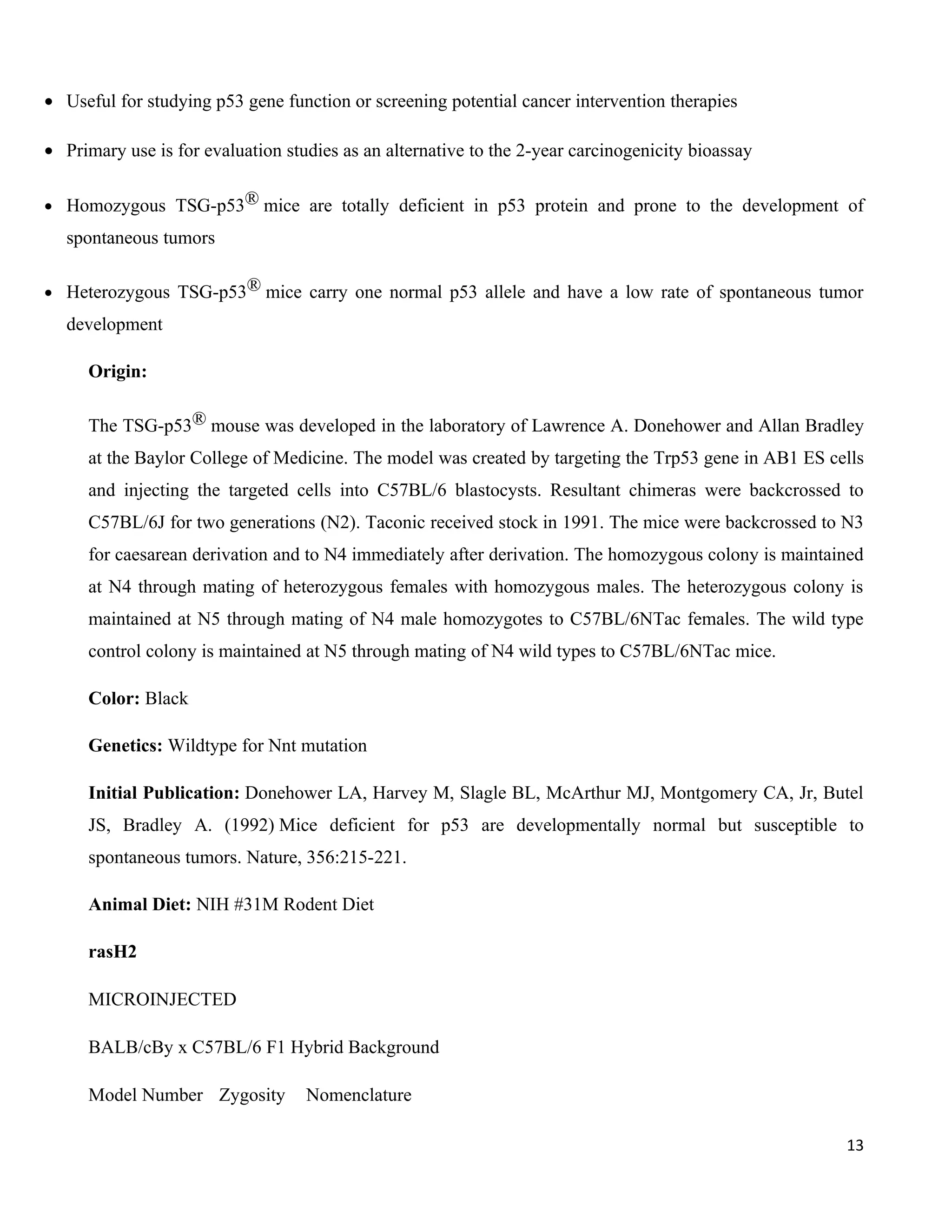 carcinogenecity tests