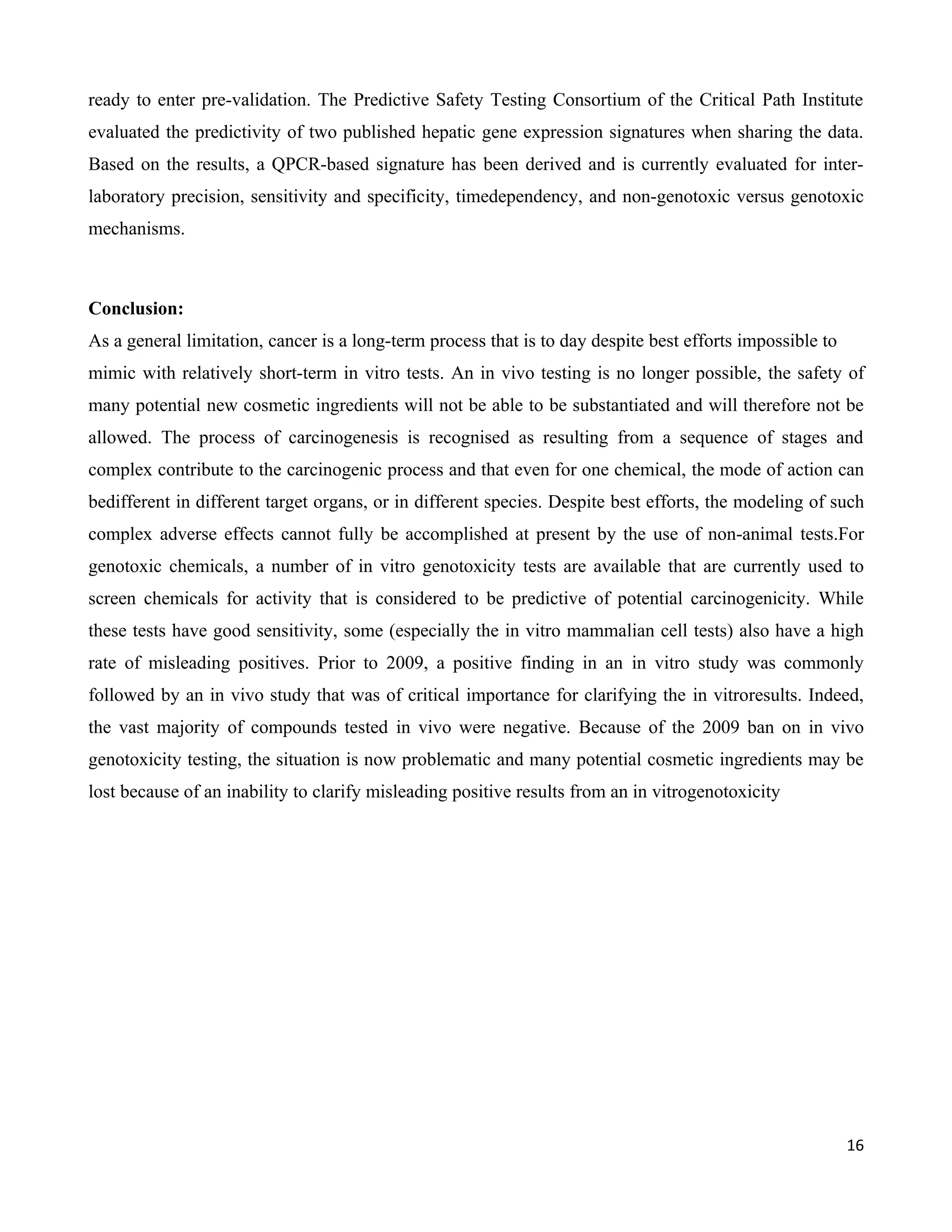 carcinogenecity tests