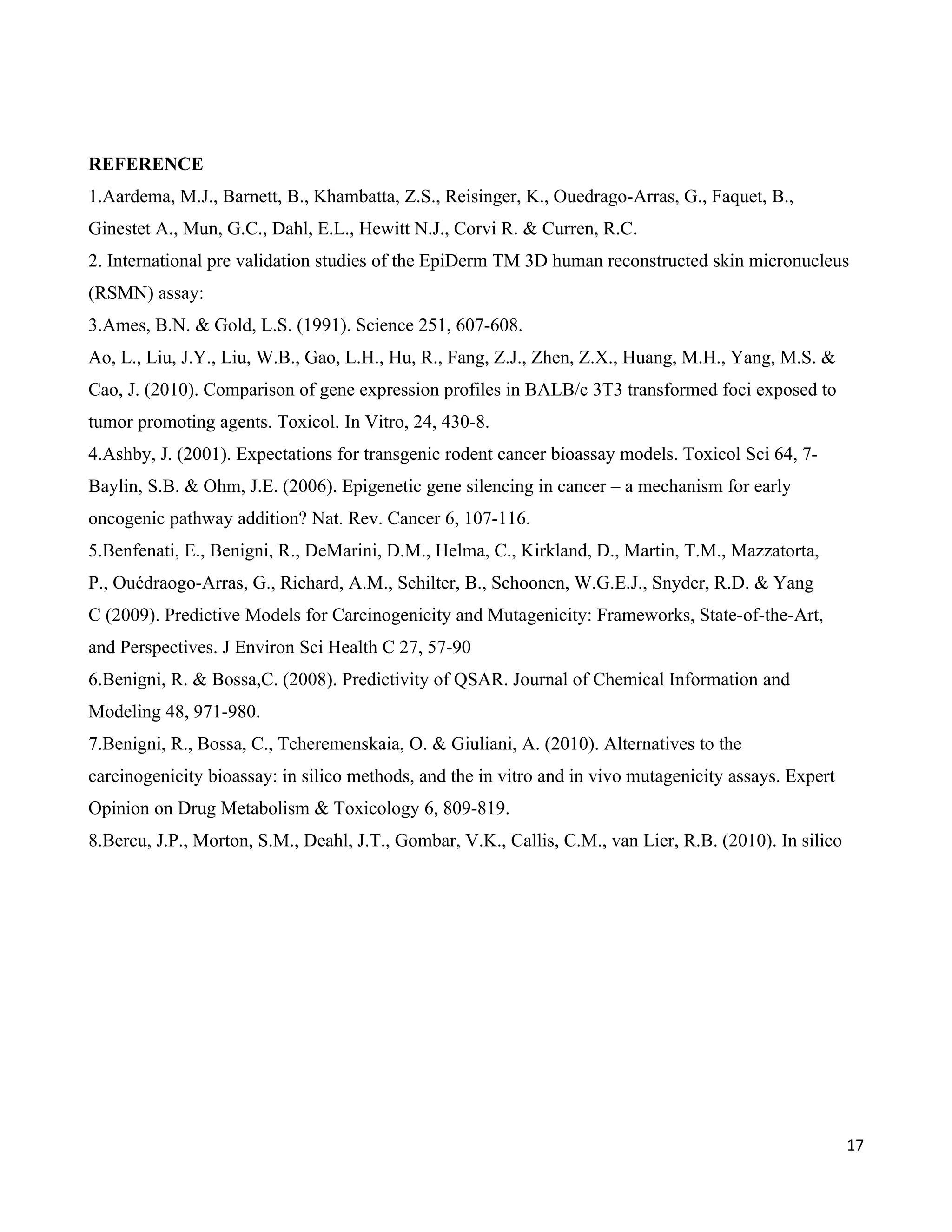 carcinogenecity tests