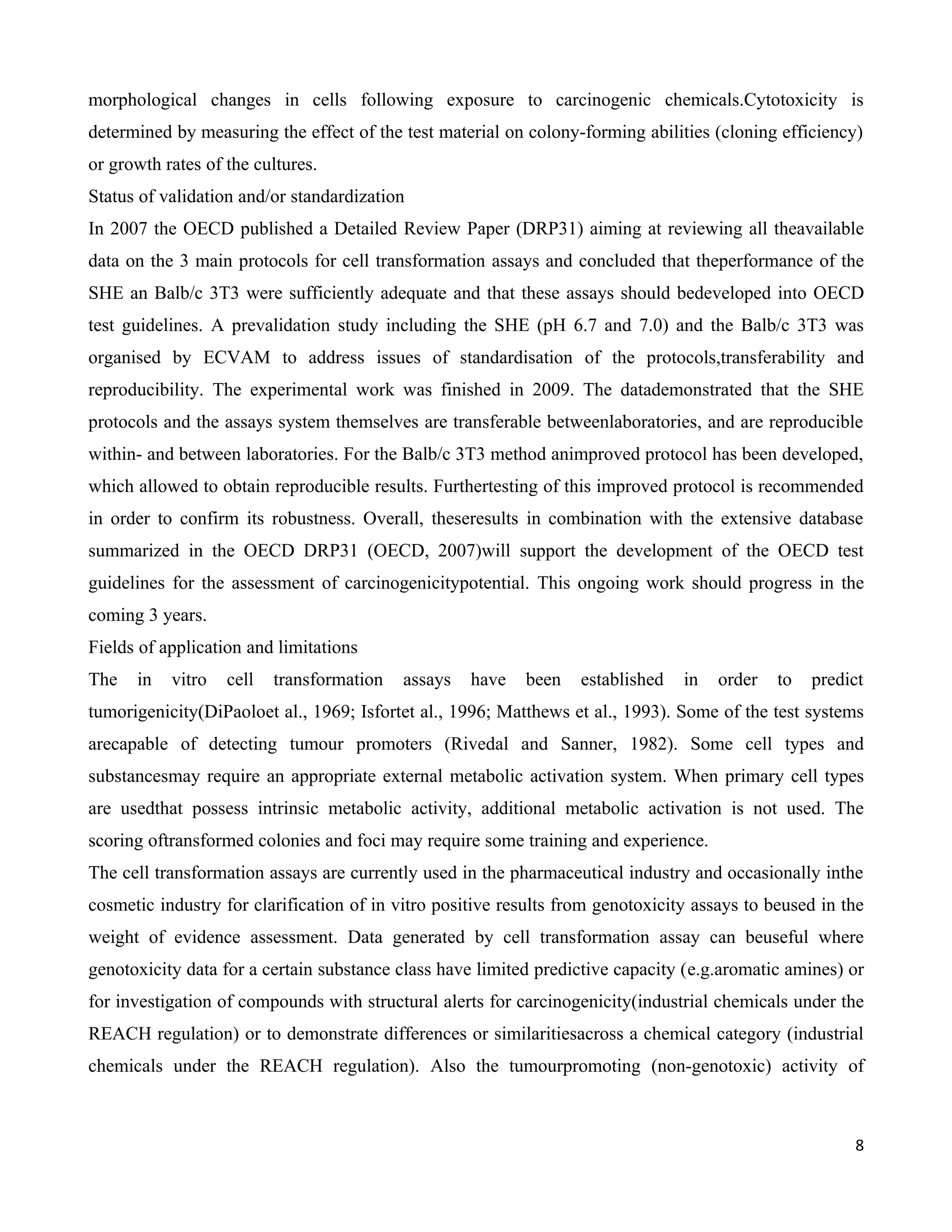 carcinogenecity tests