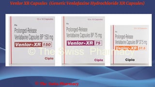 Venlor XR Capsules (Generic Venlafaxine Hydrochloride XR Capsules)
© The Swiss Pharmacy
 