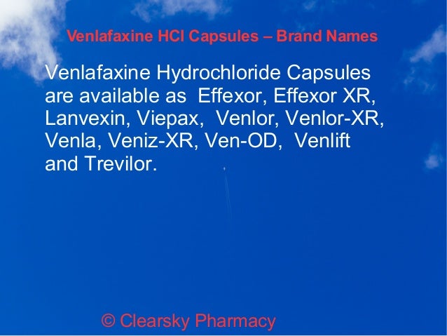 Venlor Xr Generic Venlafaxine Hydrochloride Capsules