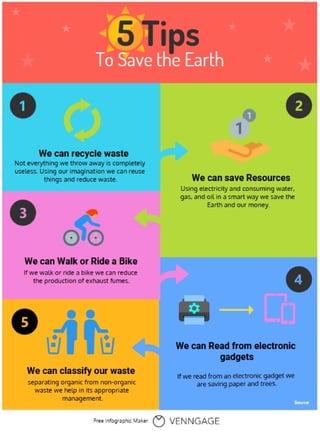Venngage 5 Tips to Save the Earth