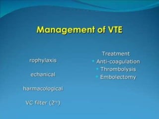 Venous thrombo embolism