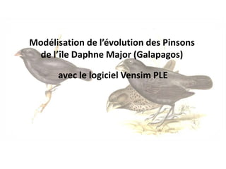 Modélisation de l’évolution des Pinsons
de l’île Daphne Major (Galapagos)
avec le logiciel Vensim PLE
 