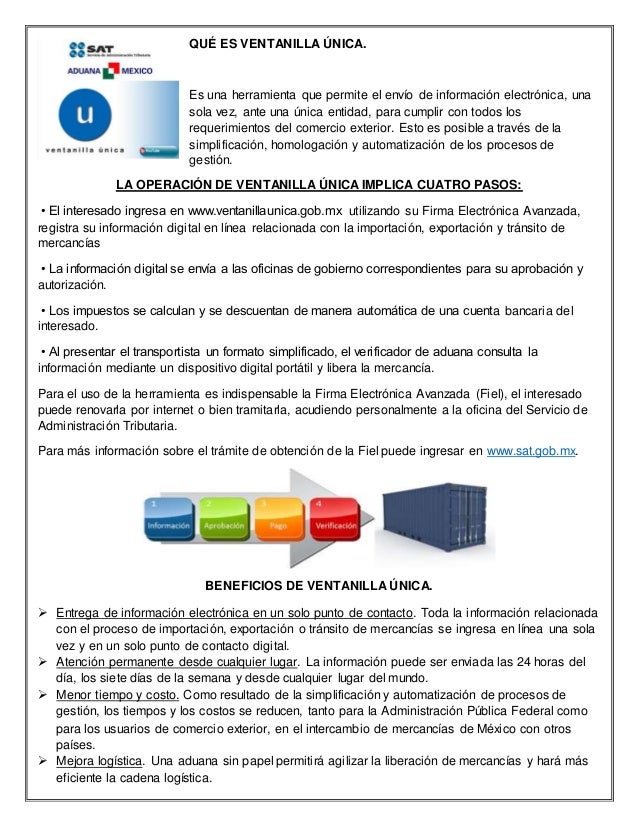 VENTANILLA UNICA (VUCEM)