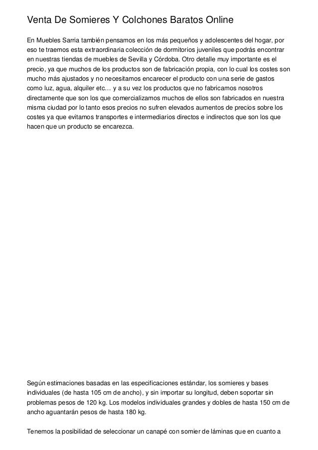 Venta De Somieres Y Colchones Baratos Online
