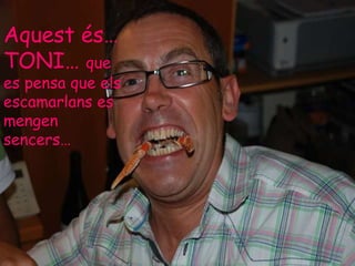 Aquest és…  TONI…  que es pensa que els escamarlans es mengen sencers… 