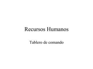 Recursos Humanos Tablero de comando 