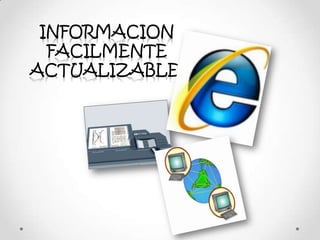 INFORMACION
FACILMENTE
ACTUALIZABLE.