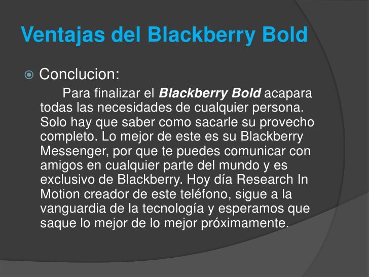 Ventajas Y Desventajas De Los Blackberry creditotantpers