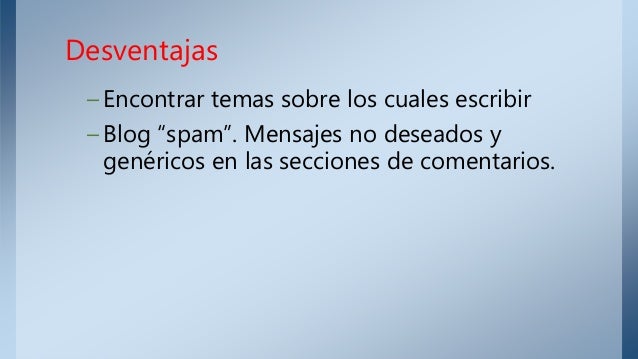 Ventajas y desventajas de blogs
