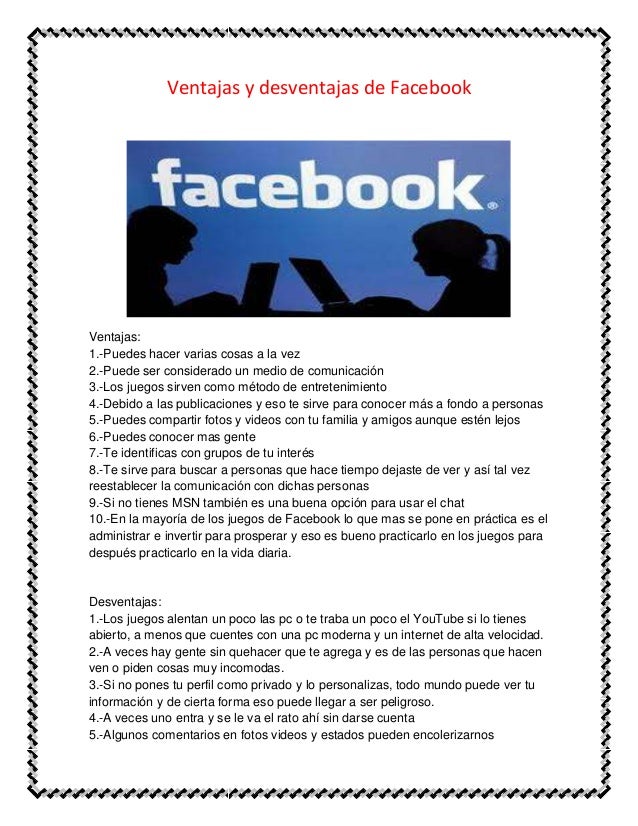 Ventajas y desventajas de facebook y twitter