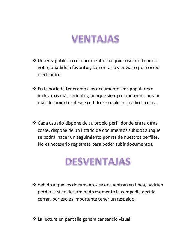 Ventajas Y Desventajas De Issuu Y Scrib Ventajas Y Desventajas De Issuu Y Scrib