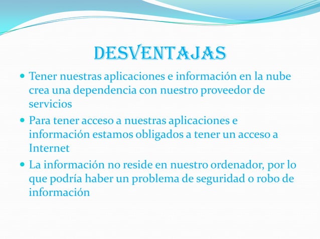 Ventajas y desventajas de la computación en nubes | PPT