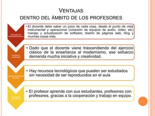 Ventajasdentro del ámbito de los profesores