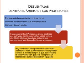Desventajas dentro el ámbito de los profesores