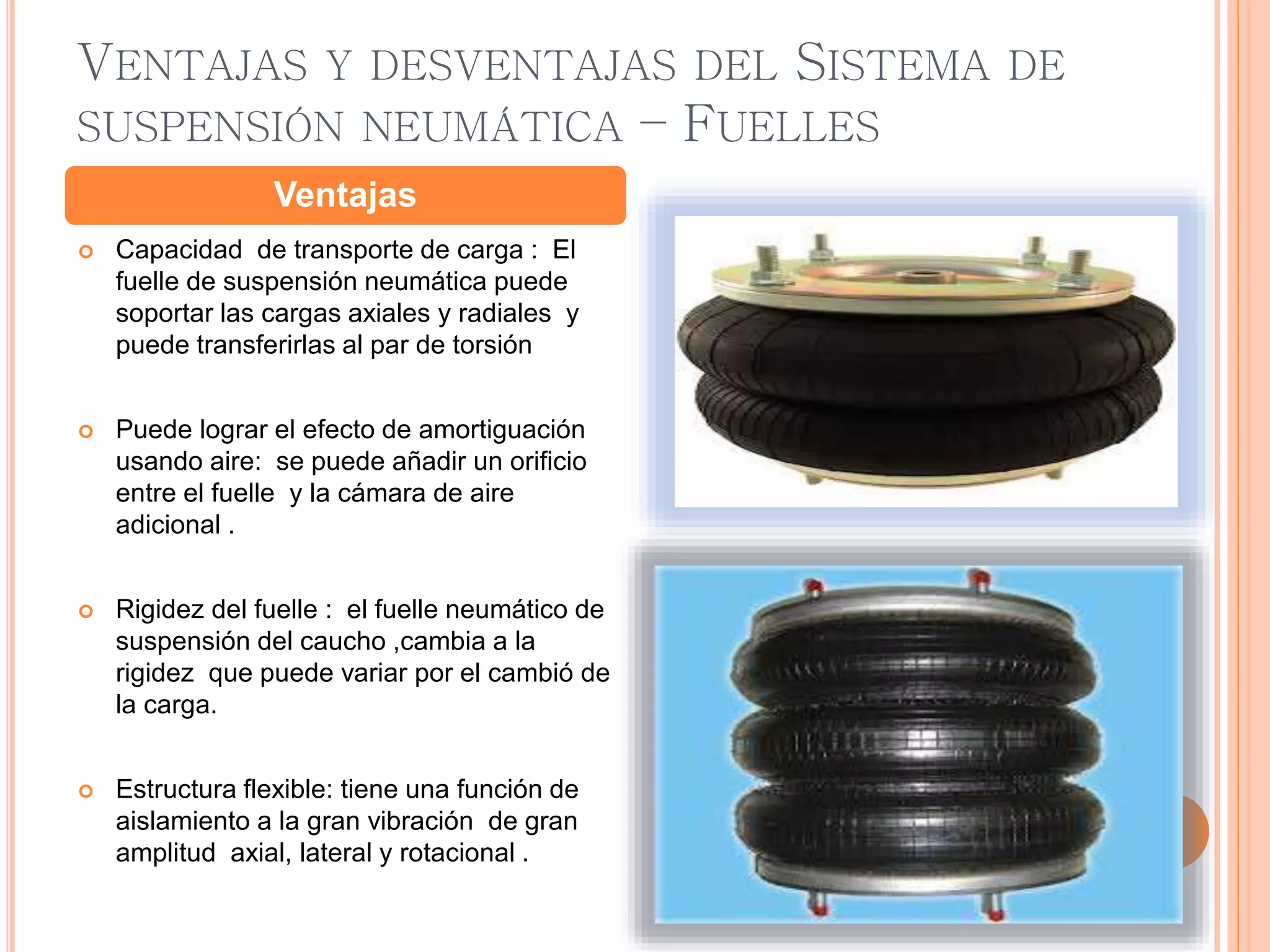 Ventajas y desventajas del sistema de suspensión neumática PPT