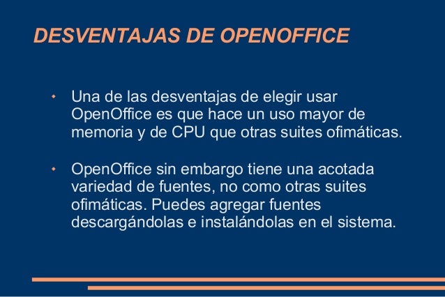 Ventajas y desventajas de openoffice