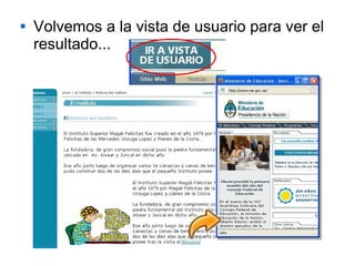 Volvemos a la vista de usuario para ver el resultado... 