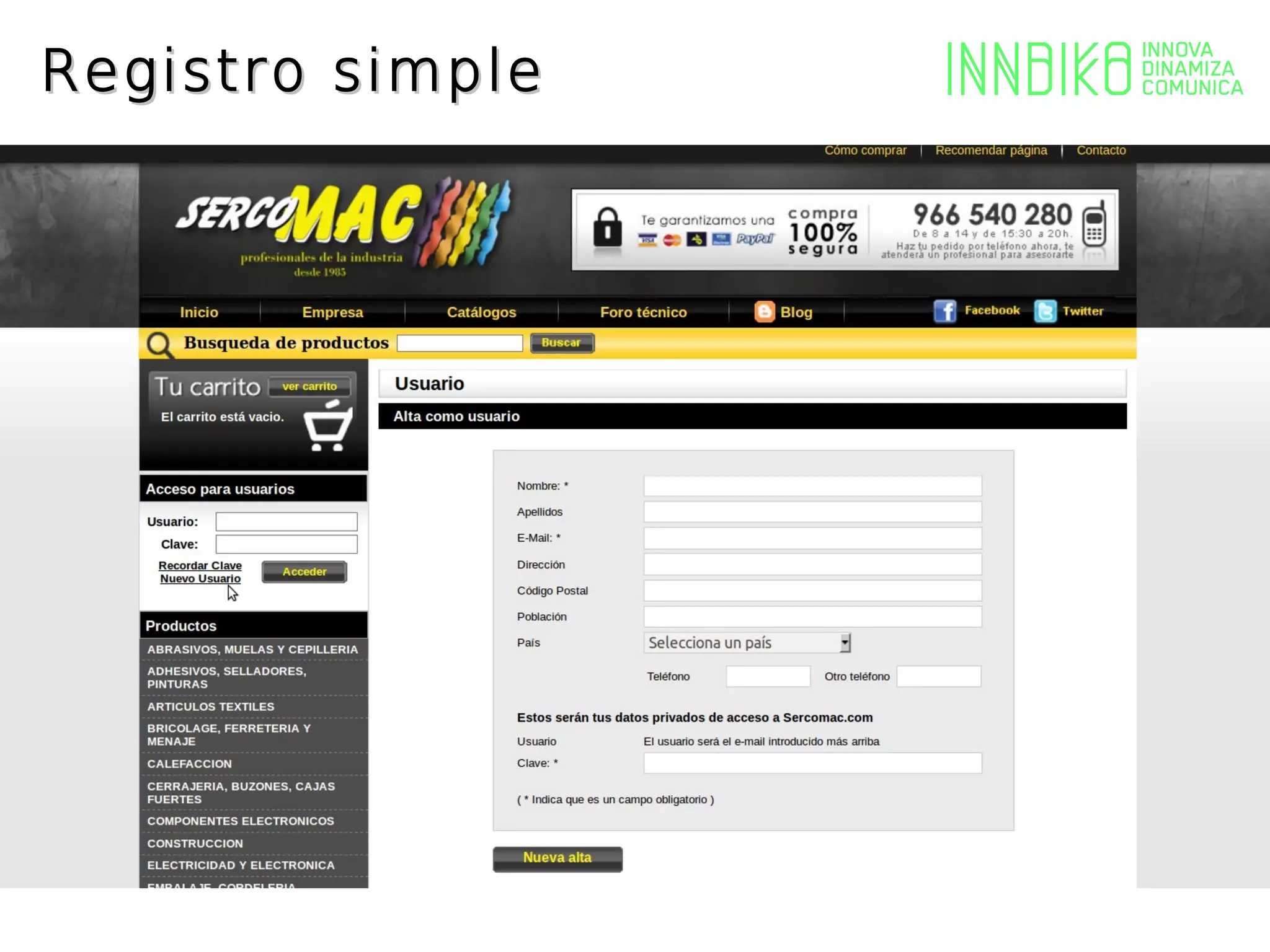 Registro simple
 