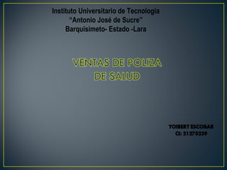 Instituto Universitario de Tecnología
“Antonio José de Sucre”
Barquisimeto- Estado -Lara
 