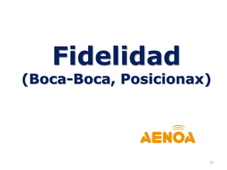 10
Fidelidad
(Boca-Boca, Posicionax)
 