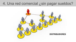 4. Una red comercial ¿sin pagar sueldos?
DISTRIBUIDORES
 