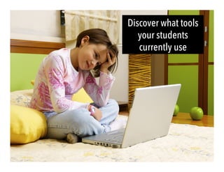 Discover what tools
your students
currently use
 