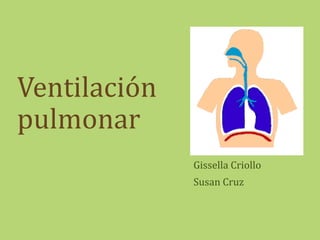 Ventilación
pulmonar
Gissella Criollo
Susan Cruz

 
