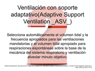 Mechanical ventilation: alternative ventilatory modes | PPTX