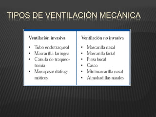 TIPOS DE VENTILACIÓN MECÁNICA
 