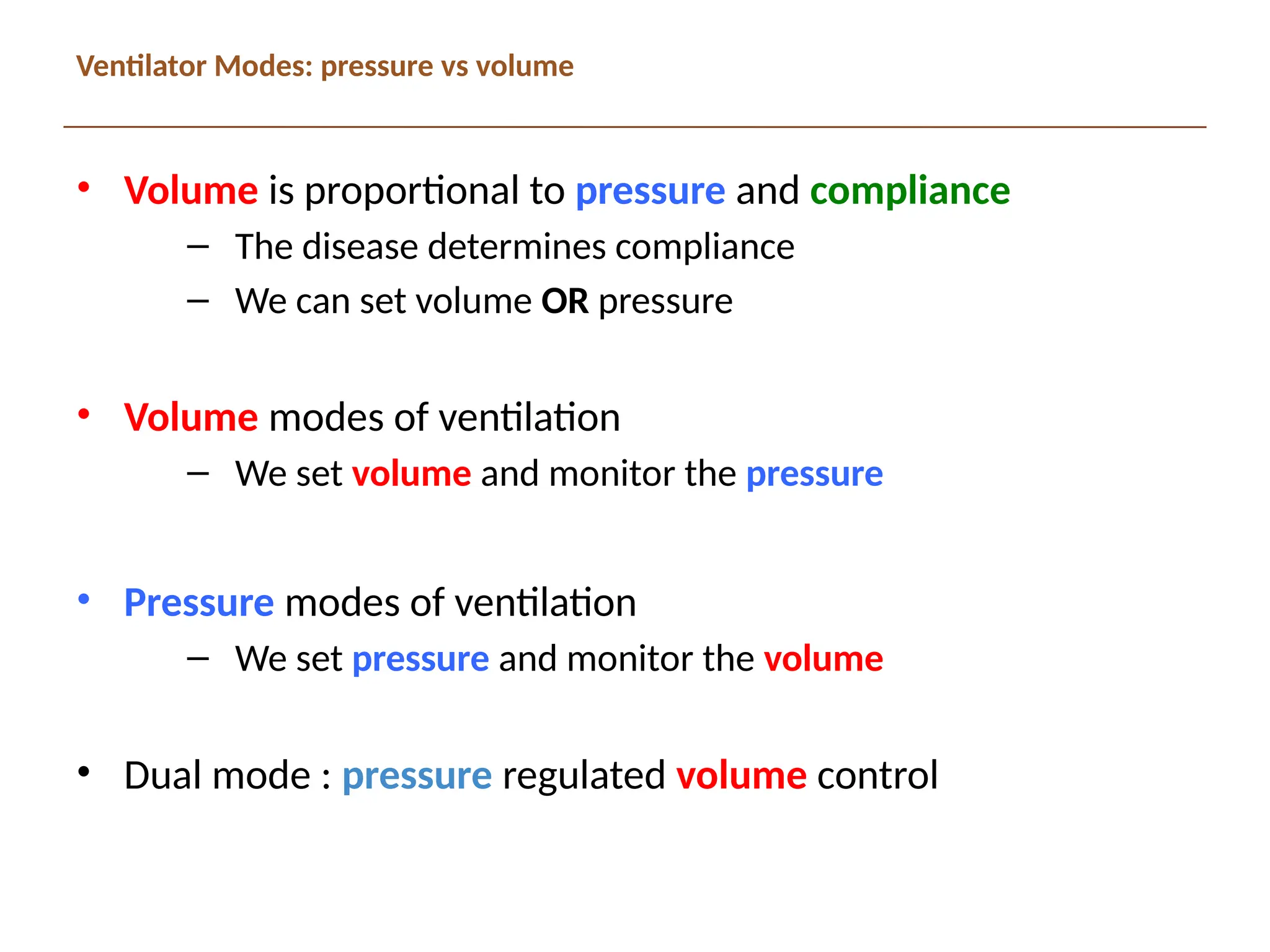 Mechanical Ventilation modes used in critical care | PPT