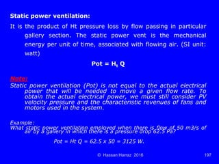 Ventilation of underground mine