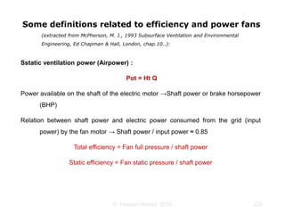 Ventilation of underground mine