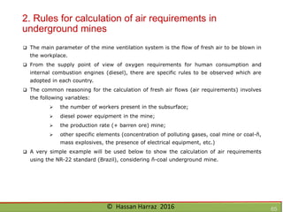 Ventilation of underground mine