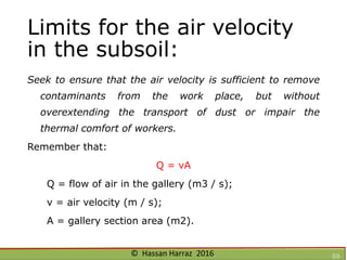 Ventilation of underground mine