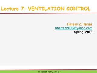 Ventilation of underground mine