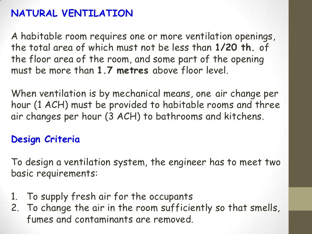 Ventilation rate