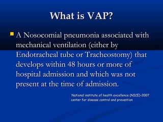 Ventilator associated pneumonia | PPT