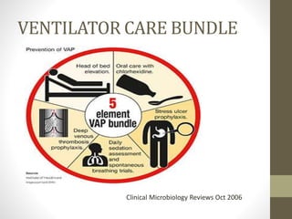 VENTILATOR CARE BUNDLE
Clinical Microbiology Reviews Oct 2006
 