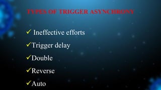 TYPES OF TRIGGER ASYNCHRONY
 Ineffective efforts
Trigger delay
Double
Reverse
Auto
 