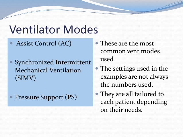 ventilator settings