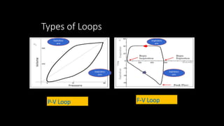 Types of Loops
P-V Loop F-V Loop
Expiratory
arm
Inspiratory
arm
Inspiratory
arm
Expiratory
arm
 